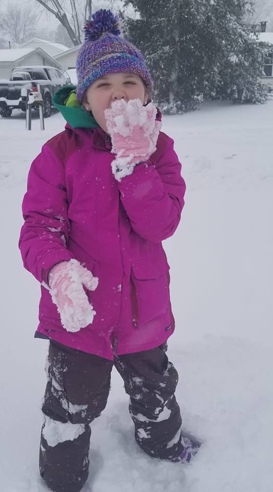 Catching snowflakes!